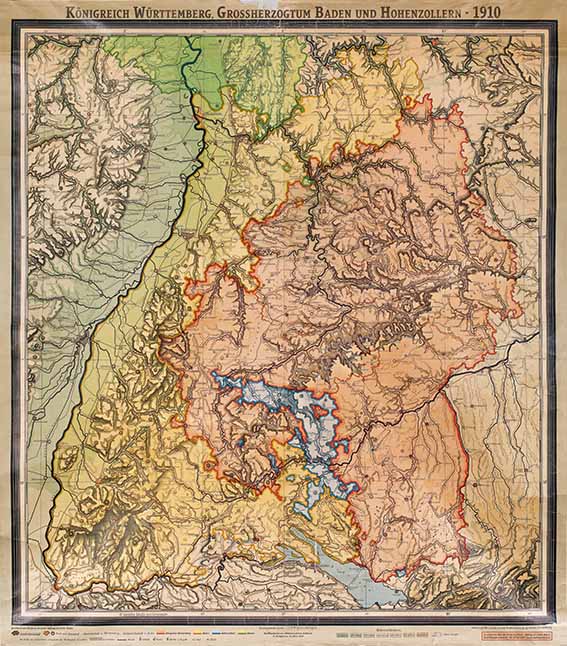 Karte Königreich Württember 1910