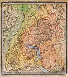 Großherzogtum Baden - Historische Landkarte von 1910